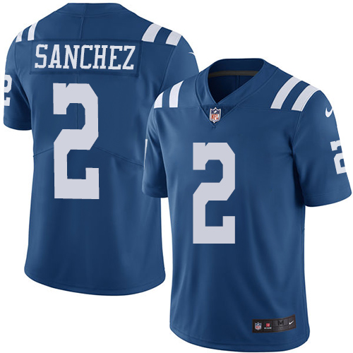 Indianapolis Colts #2 Limited Rigoberto Sanchez Royal Blue Nike NFL Youth Rush Vapor Untouchable Jersey